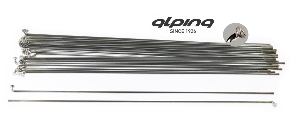 alpina spoke 13g265mm233mmfg 26 zinc plated silver 144