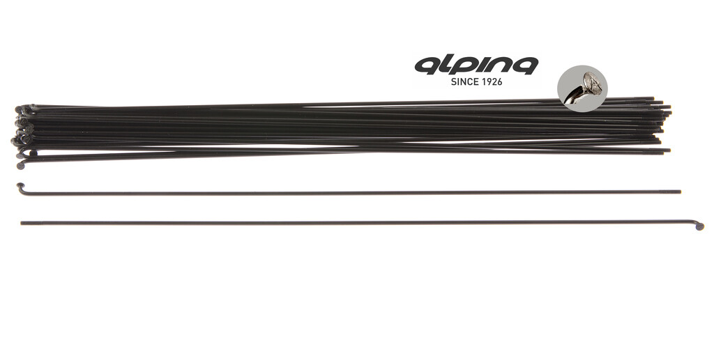 alpina spoke plain 14g294mm200mmfg 23 stainless steel black 144