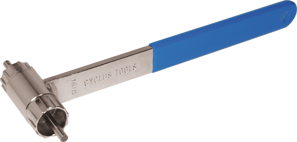 cyclus cassette tool for shimano and campagnolo with rubber covered handle