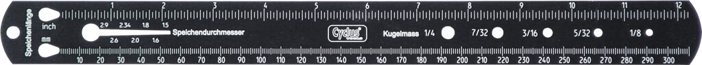 cyclus spoke ruler aluminium
