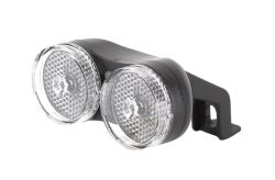 IkziLight headlight Dobbel 2xLED, black, crown bolt & front rack
