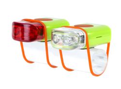 IkziLight mini LED set whiteh silicone strap, green