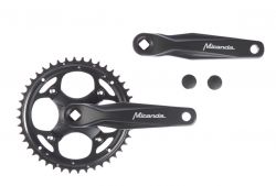 Miranda crankstel Gamma 1R, + kettingrand 44T, zwart Miranda crankstel Gamma 1R, + kettingrand 44T, zwart