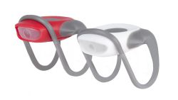 NietVerkeerd mini 2x1led-set wit/rood, siliconen strap