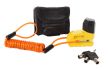 Pythonslot disc brake lock including warning cable