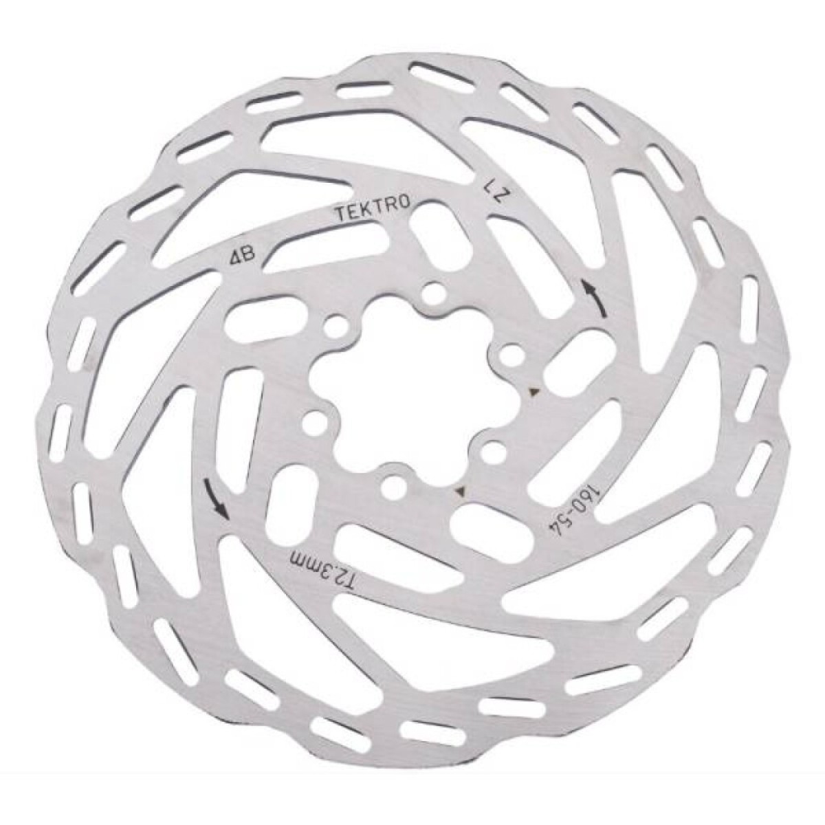 TEKTRO schijfrem rotor tr160-54 ø160/2.3mm, zilver afbeelding 1