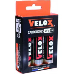 Velox CO² cartridge with thread, 16gr, 3 pieces in blister